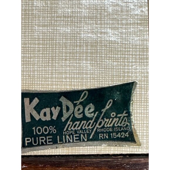 VTG Kay Dee 100% Pure Linen Handprint Hope Valley RN15424 Framed Wall Art 16" - Picture 6 of 9